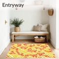 thumbnail image 3 of ODIKA 8'x10' Machine Washable Non-Slip Area Rug, Whimsical Cane Stripe Floor Covering with Peppermint Swirl Theme High Traffic Rug with Pad, Yellow, 611496, 3 of 8