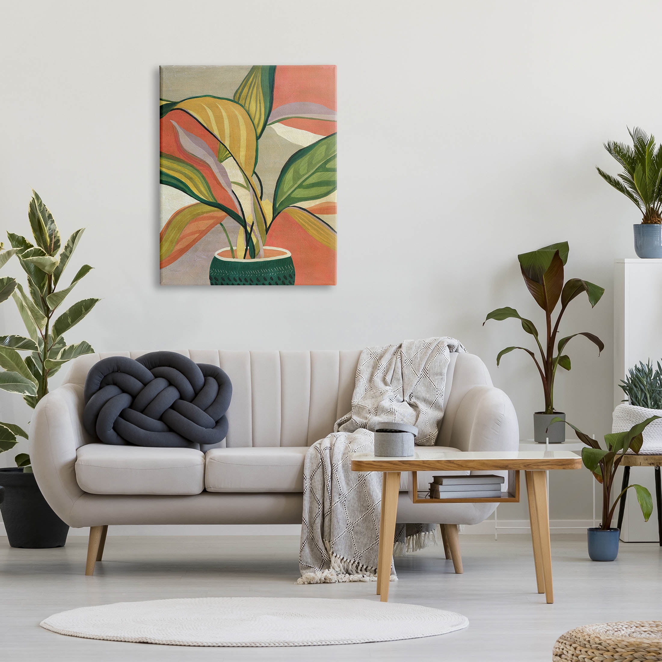 Stupell Industries Modern Tropical Potted Plant Painting Gallery Wrapped Canvas Print Wall Art, Design by Carol Robinson