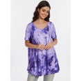 thumbnail image 5 of Women's Plus Size Short Sleeve V-Neck T-Shirt - Casual Summer Tops, Comfortable Breathable Tee Shirt, 5 of 6