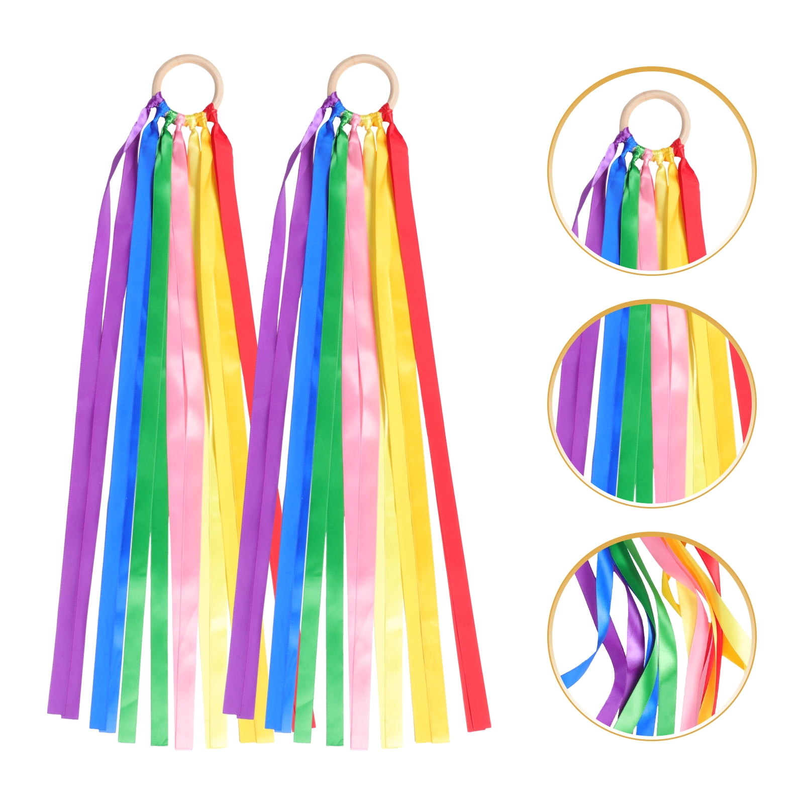  ORZIZRO Rainbow Dance Ribbons, 12PCS Rhythm Ribbon Streamers  for Kids Children Adults - Bright & Multi-Colored : Toys & Games