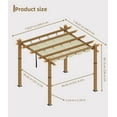 thumbnail image 3 of Luku Outdoor Pergola with Retractable Sun Shade Canopy, 10x10 Ft Modern Aluminum Faux Wood Grain Pergolas for Patio, Backyard, Deck, Garden, UV-Resistant Metal Shelter for Outdoor Living Space, 3 of 7