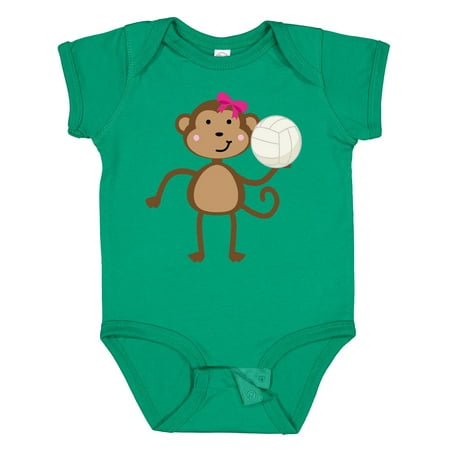 

Inktastic Cute Volleyball Girl Monkey Girls Baby Bodysuit