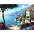 thumbnail image 4 of 5D Diamond Painting Kit, Scenic Coastal Village , Round Drill, 30x40 cm, for Home Wall Decor [Unframed], 4 of 4