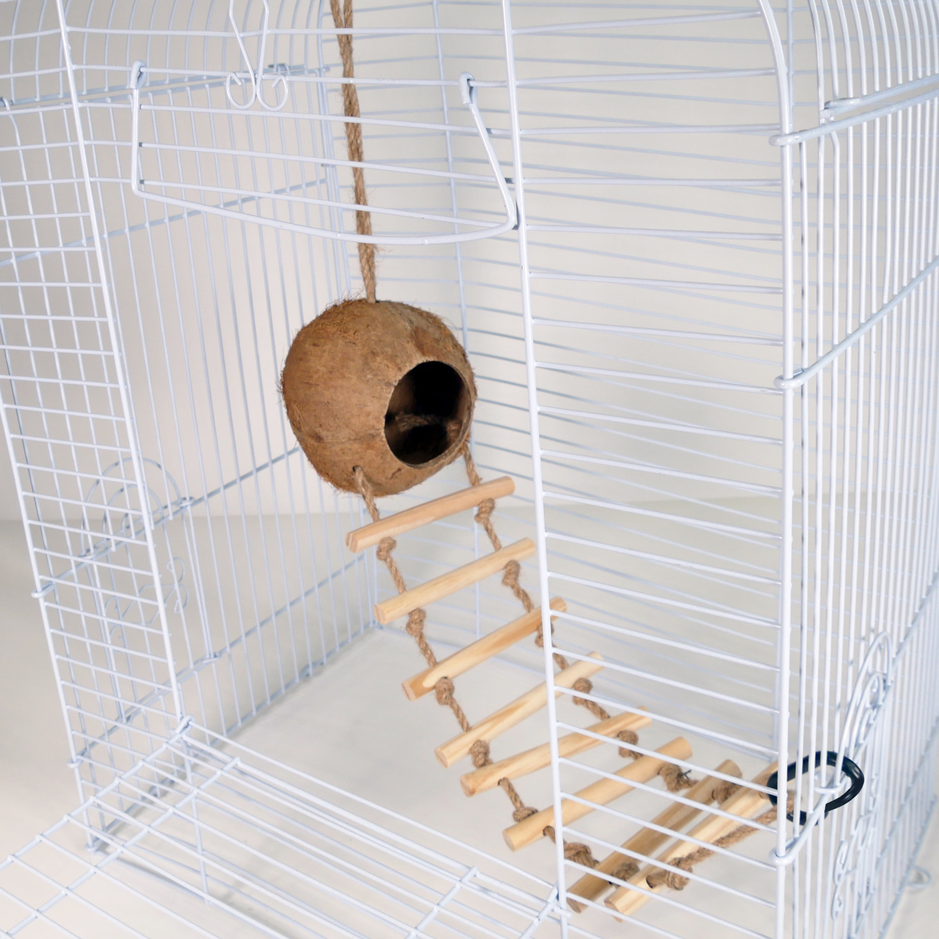 (4 pack) Eco-Friendly Coconut Hide Birdhouse with Ladder by Penn-Plax