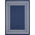 thumbnail image 1 of Classic Border Rug - 7 ft. 10 in. x 10 ft., Navy, Indoor/Outdoor Decor Accent Rug with Intricate Border, UV, Fade Resistant, Waterproof Rug | Decorative Rugs, 1 of 8