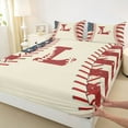 thumbnail image 3 of jejeloiu Initial Letter L Bed Sheets,Vintage American Flag King Sheets For Baseball Lover 4pcs, 3 of 7