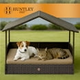 thumbnail image 7 of Huntley Pet Rattan Wicker Indoor Outdoor Cabana Raised Pet Bed with Canopy, Weather Proof Cushion Cover, 7 of 7