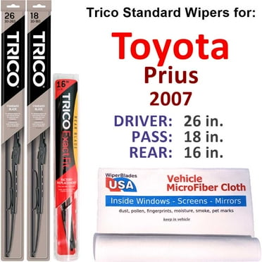 2007 Toyota Prius Wiper Blades (Set of 3) w/Rear Wiper