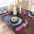 thumbnail image 6 of Linen Placemat With 18×12in Double Stitching Is Effectively Insulated And Foldable For Family Hotel Picnic Trips Mediumvioletred Stripe_4 Four Pieces, 6 of 8