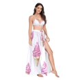 thumbnail image 2 of FORMRS Womens Beach Sarong Semi-Sheer Bikini Wrap Skirt Swimsuit Cover-ups, Pink Cartoon Ice Cream, 2 of 7