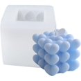 thumbnail image 1 of Molde de silicona para velas con forma de cubo de burbujas en forma de corazón 3D, jabón hecho a mano con corazones apilados, artesanía de yeso y resina, molde para velas de cera de soja, 1 of 5