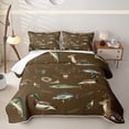 thumbnail image 2 of Feelyou Camouflage Fishing Bed Spread Queen for Men Adults, Retro Deer Duck Bass Camping Wildlife Queen Coverlet Set, Brown, 3-Piece, 2 of 7