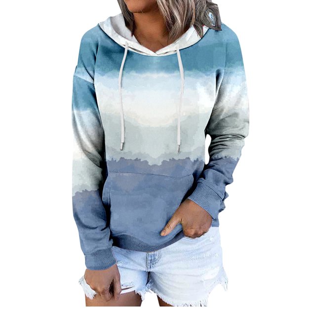 Gibobby Sudaderas de mujer, Sudaderas casuales para mujer, capucha con cordón, sudadera con capucha, manga larga(B,G)