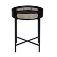 thumbnail image 2 of ACME Table d'Appoint Ronde en Bois avec Plateau Colson et Insert en Rotin, Noir, 2 of 5