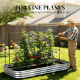 thumbnail image 4 of KING BIRD 8x4x1 ft Raised Garden Bed with Wall Trellis Galvanized Steel Metal Planter Garden Box Outdoor for Gardening Climbing Vegetables Flowers Silver, 4 of 8