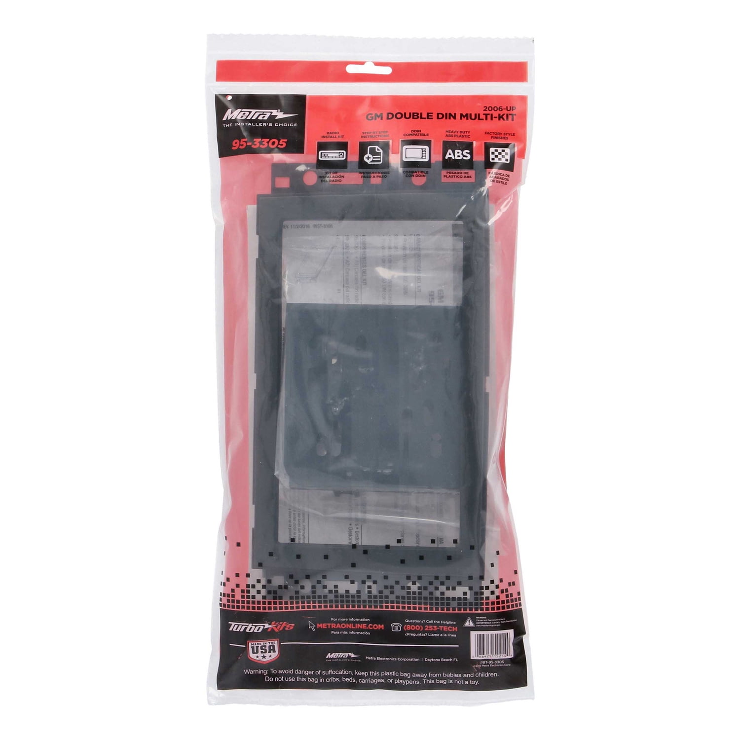 Metra 95-3305 Double-DIN Aftermarket Radio Installation Kit Fits Select GM 2006 through 2023 Vehicles,