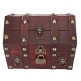 thumbnail image 1 of Wooden Treasure Chest with Combination Lock Handcrafted Jewelry Storage Box Secure Keepsake Box for Valuables Home Decor, 1 of 7