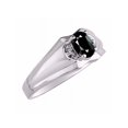 thumbnail image 3 of RYLOS Mens Rings Sterling Silver Classic Design 7X5MM Oval Gemstone & Diamond  Onyx October Birthstone Ring Size 10, 3 of 6