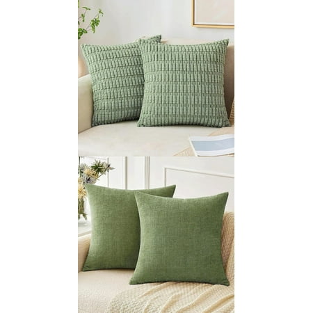 

MIULEE Pack of 2 Corduroy Decorative Throw Pillow Covers 16x16 inch Chenille Pillow Covers