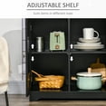 thumbnail image 4 of HOMCOM Kitchen Storage Cabinet, Sideboard Floor Cupboard with Solid Wood Top, Adjustable Shelf, and 3 Drawers for Living Room, Black, 4 of 9