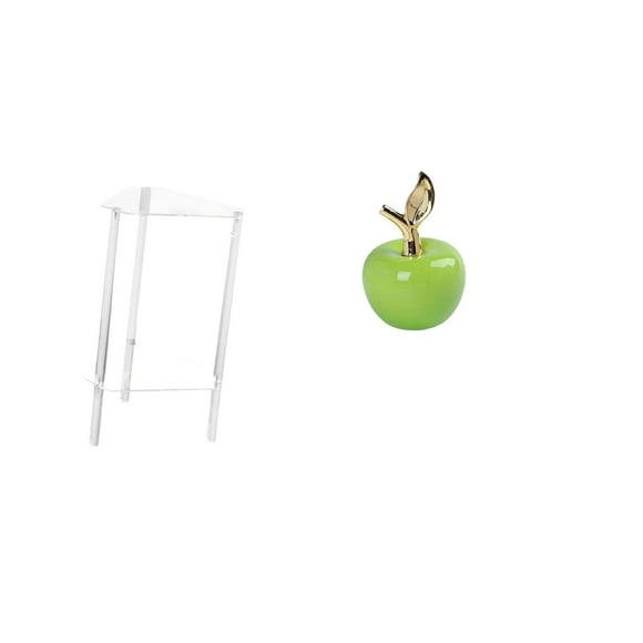 Mesita de noche,Mesa auxiliar de acrílico transparente,mesa auxiliar transparente de 2 niveles,Estatua,Escultura de fruta artificial,estatua y artesanía,Colección de figuras de cerámica