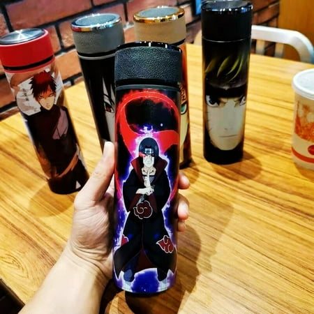 

Japanese smart temp display Cartoon Anime Stainless Steel Thermos Vacuum Flask termo water bottle tea infuser bottle insulated