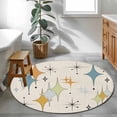 thumbnail image 3 of Small Round Rug 3Ft Washable Non-Slip, Blue Yellow Diamond Circle Area Rugs for Living Room Bedroom, Modern Geometric Middle Century Beige Indoor Floor Mats Carpet Runner for Home Decor, 3 of 8