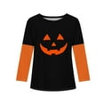 thumbnail image 6 of Drmagiyhm Halloween Shirts for Girls Size 10-12 Cute Crewneck Shirts Floral Print Tshirt Long Sleeve Mardi Gras Little Girl Fall Blouses Tops, Tees & Blouses Black 11-12 Years, 6 of 6