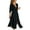 Black, variant on YanHoo Women's Linen Dresses Single Breasted Lapel Drawstring Shirt Dress Loose Casual Solid Maxi Dress