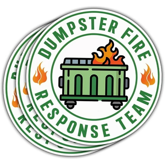 3Pcs Dumpster Fire Response Team Sticker Funny Meme This is Fine Dumpster Fire Sticker Gift Dumpster Fire Response Team Stickers Dumpster Fire Decal for Laptop Bottle Phone Car Hard Hat 3"x3"