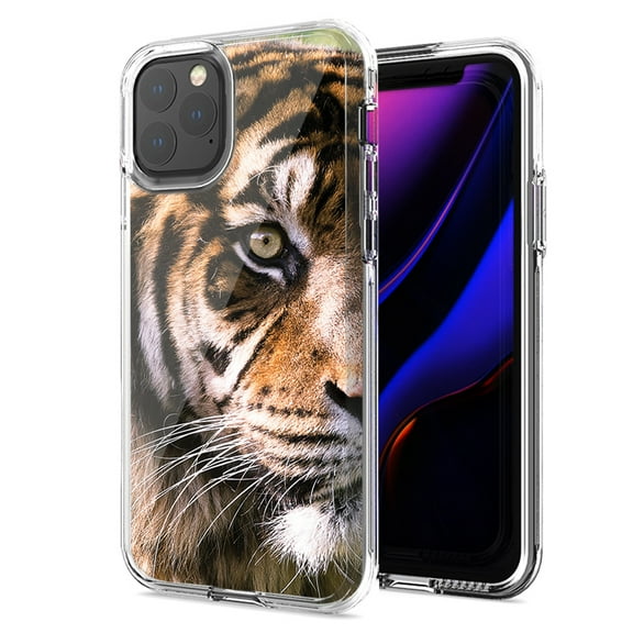 MUNDAZE For Apple iPhone 11 Pro Tiger Face 2 Design Double Layer Phone Case Cover