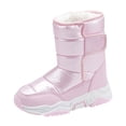 thumbnail image 1 of NOKIO Bottes de Neige Garçons Filles Imperméables Slip Résistantes Chaussures d'Hiver Temps Froid pour Enfants Isolées Doublées de Fausse Fourrure Bottillons Chauds Jeu Extérieur, 1 of 8