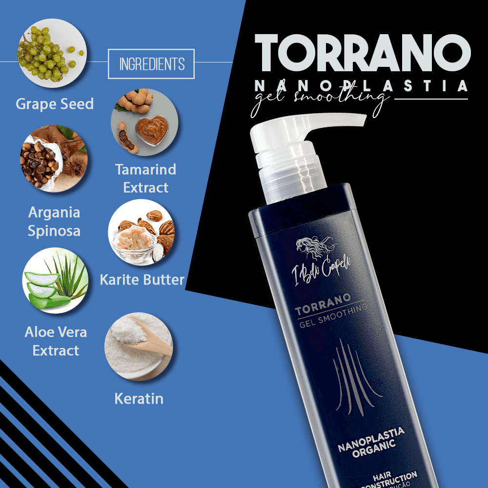 I Belli Capelli Kit Ravenna Deep Cleansing Shampoo + Torrano Nanoplasty Straightening Gel