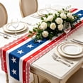 thumbnail image 6 of Dtchengua July 4th Table Runner - Patriotic Red Blue and White Decoration for 250th Anniversary Memorial Day Independence Day USA American Holiday Kitchen Dining Room Decor Party, 6 of 7