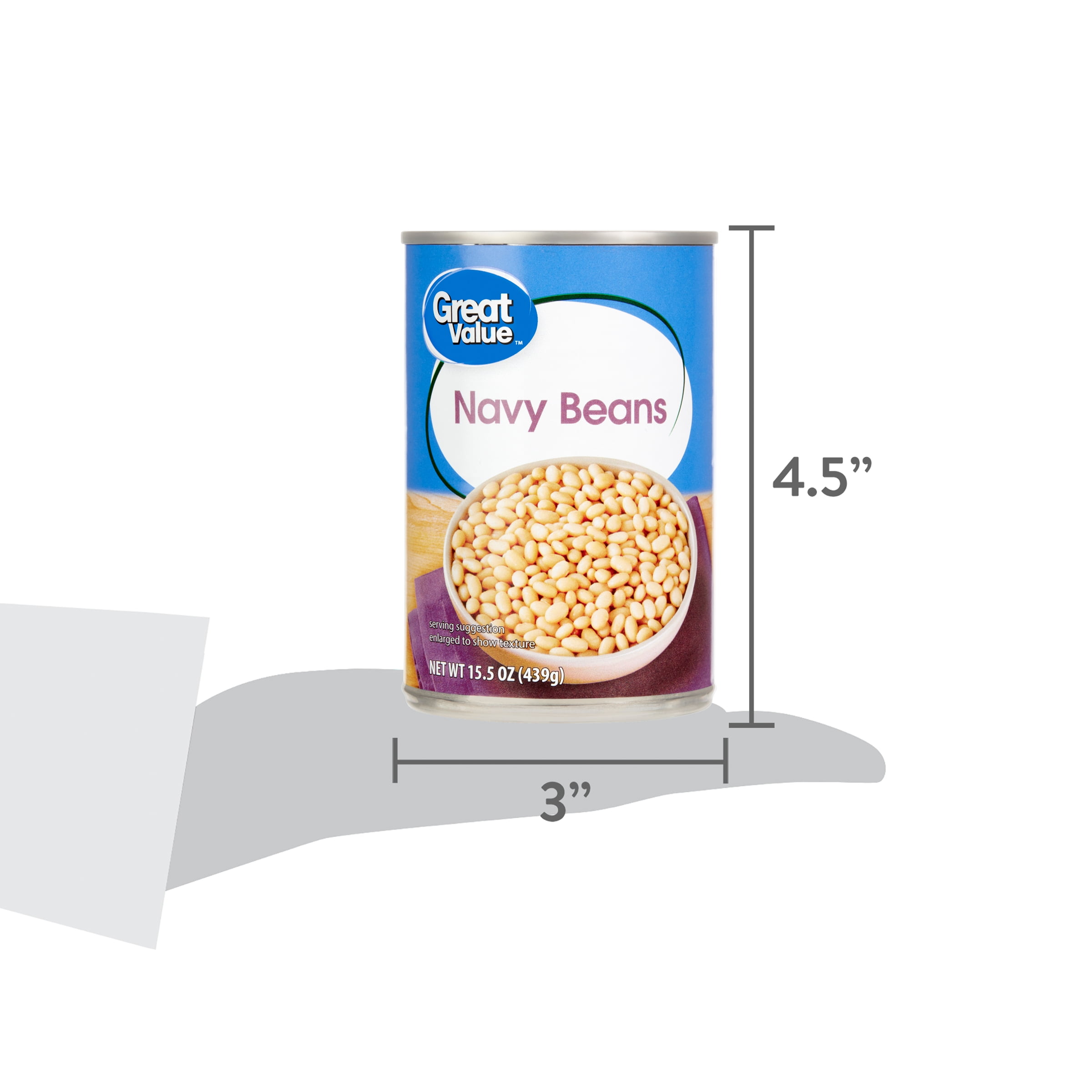 Great Value Navy Bean, 15.5 oz Can