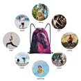 thumbnail image 6 of Fuzoiu Watercolor Painting White Horse Print Drawstring Backpack for Gym, Travel, Yoga,Sports Sackpack String Bag for Women Men-Medium, 6 of 6