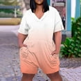 thumbnail image 2 of hotojiny Womens Plus Size Rompers Casual Short Sleeve Baggy Wide Leg Short Jumpsuits Lounge Summer Beach Romper with Pockets, 2 of 5