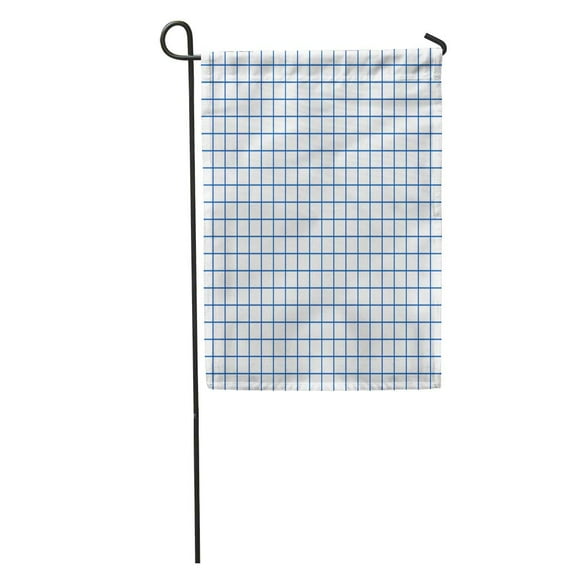 POGLIP Blue Sheet Grid Pattern Abstract Architect Blueprint Dark Engineering Geometric Garden Flag Decorative Flag House Banner 12x18 inch