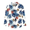 thumbnail image 4 of Aueoeo Dress Shirt For Men Loose Fits Floral Printed Shirt Long Sleeve Hawaiian Shackets Button Up Shirt Lightweight Top White S, 4 of 5