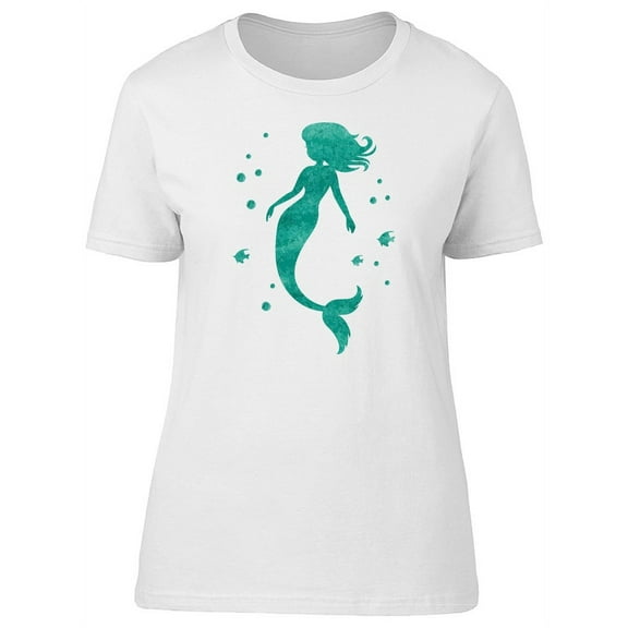 Green Mermaid Silhouette T-Shirt Women -Image by Shutterstock, Female Large