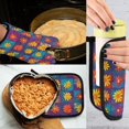 thumbnail image 5 of Yayeee Oven Mitts and Pot Holder Set of 4 Heat Resistant Kitchen Gloves Baking Hot Pad, Colorful Checkered Daisy, 5 of 5