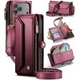 thumbnail image 1 of Case for iPhone 17 Pro, Crossbody Wallet Phone Case for iPhone 17 Pro with RFID Blocking Kickstand, Anti-Drop Wireless Charging Card Slots, PU Leather Shoulder Bag Clutch Adjustable Strap, 1 of 9