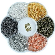 YAKA 900Pcs 9mm1Box 6 Colors Open Jump Ring,Ring Jewelry Keychain for Jewelry Making Accessories,1Pcc Jump Ring Open/Close Tool and 1Pcs Clear Box (0.35"/9mm)