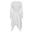thumbnail image 4 of YIZYIF Womens Metallic Gold Color Contrast Worship Praise Dance Dress Long Sleeve Asymmetrical Hem Liturgical Dress White XXL, 4 of 7