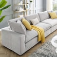 thumbnail image 5 of Sofa, Velvet, Light Grey Gray, Modern Contemporary Urban Design, Living Lounge Room Hotel Lobby Hospitality, 5 of 10