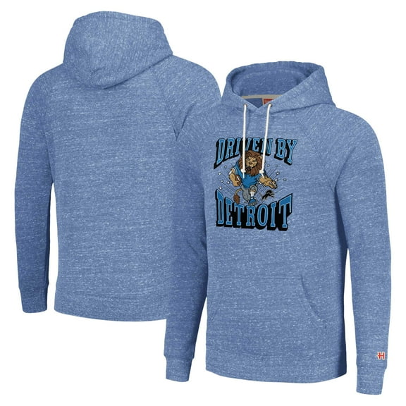 Unisex Homage  Blue Detroit Lions Hyperlocal Raglan Pullover Hoodie