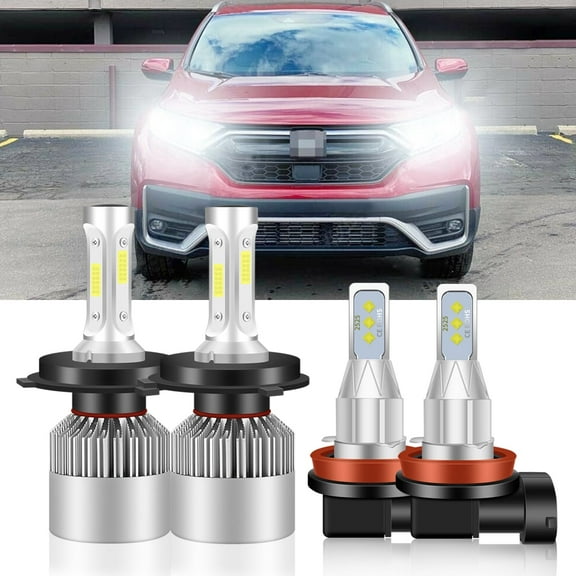 For 2002-2004 Honda crv CR-V Headlights 9003/H4 LED High/Low Beam H11 Fog light Bulbs 4pc