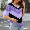 thumbnail image 6 of CIENVNSTG Womens T Shirts V Neck 3/4 Length Sleeve T Shirts Spring Summer Elbow Length Tops Basic Dressy Casual Workout Blouses 2026 Blue L, 6 of 7