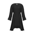 thumbnail image 5 of Busydd Spring Dresses for Girls 4-15 Years Solid Color Long Sleeve Girls Dresses Casual Round Neck Ruffle Little Girl Dresses, 5 of 7