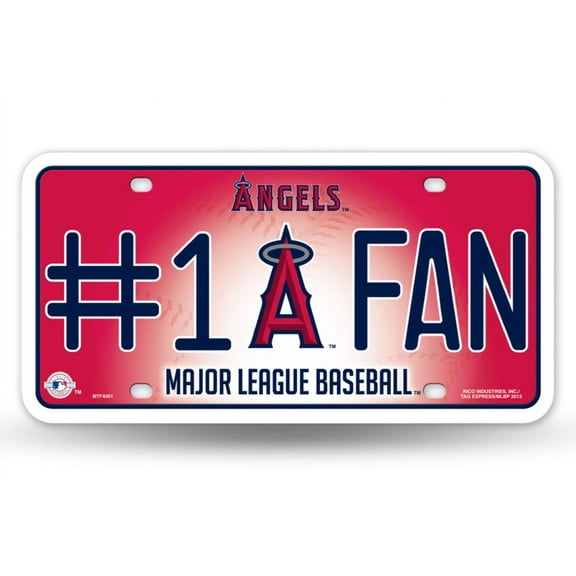 Los Angeles Anaheim Baseball Angels #1 Fan Metal License Plate Tag  - Number One! Let's Go!!